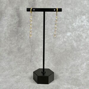 Freida Rothman 14K over Sterling Silver Crystal Pavé Teardrop Dangle Earrings